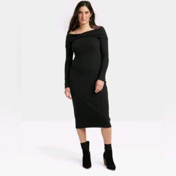 NWT Long Sleeve Midi Bodycon Dress - Universal Thread XL - Picture 2 of 6